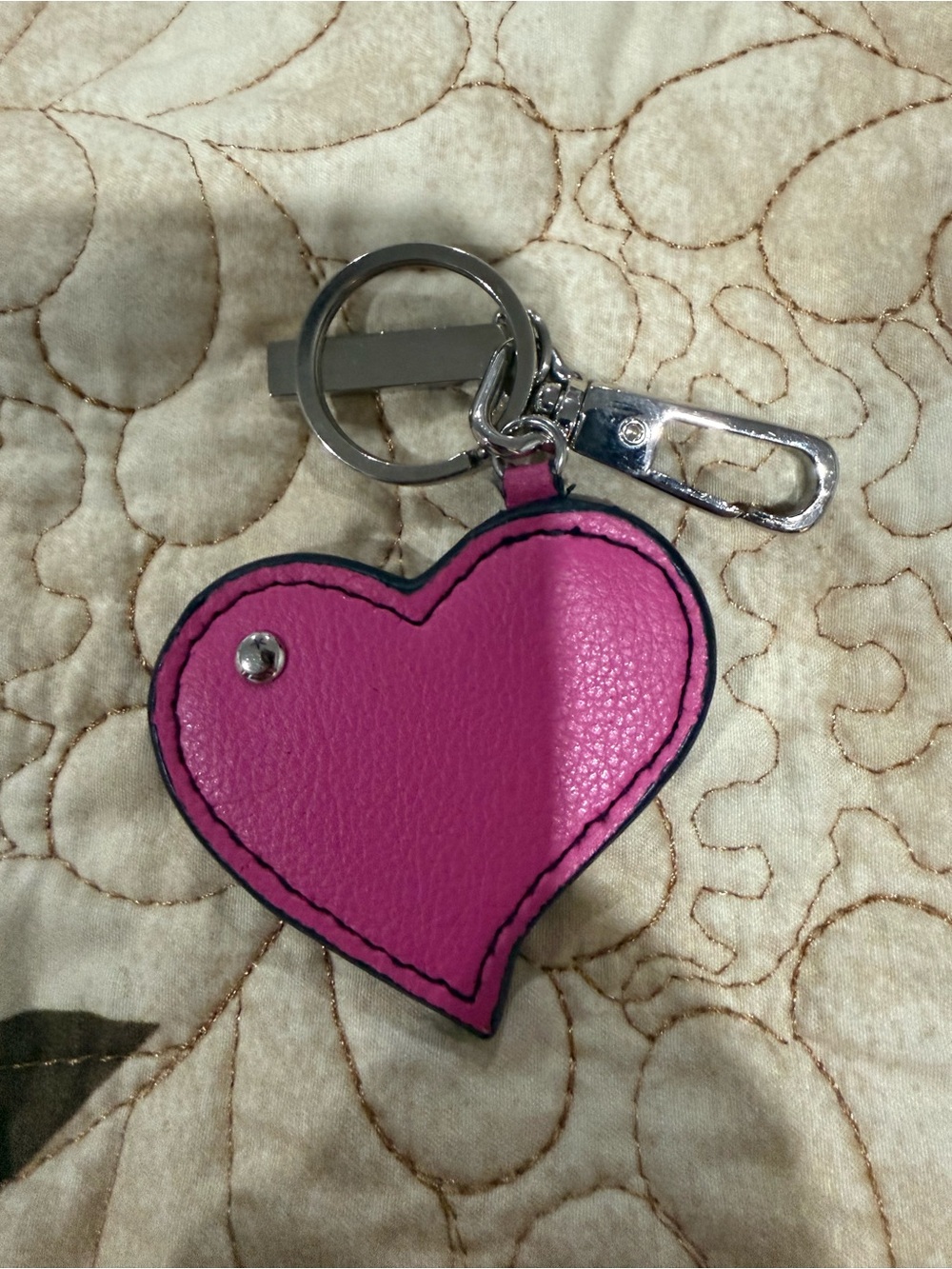 Victoria’s Secret leather heart keychain